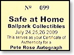 Pete Rose COA